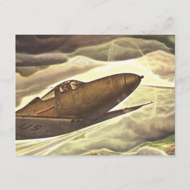 Farbkunst Vintager Luftfahrzeuge Postkarte (Vorderseite)