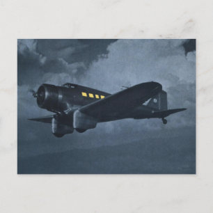 Farbkunst Vintager Luftfahrzeuge Postkarte