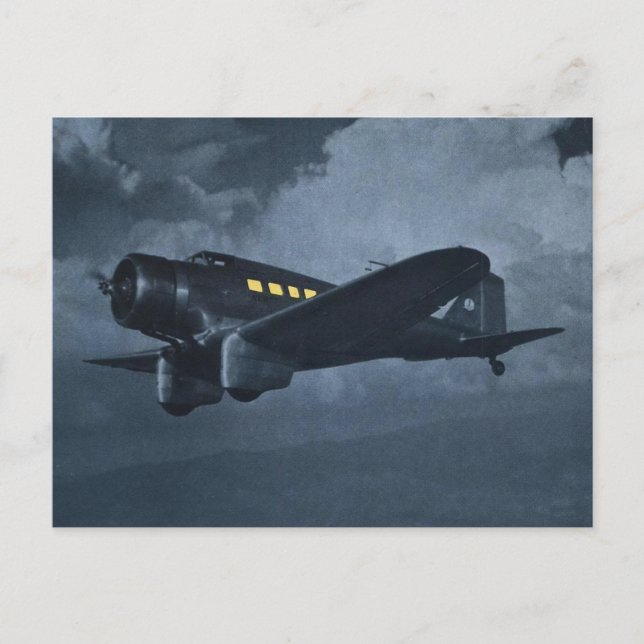 Farbkunst Vintager Luftfahrzeuge Postkarte (Vorderseite)