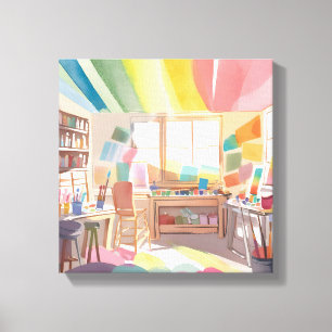 Farbkunststudio Aquarellmalerei Leinwanddruck