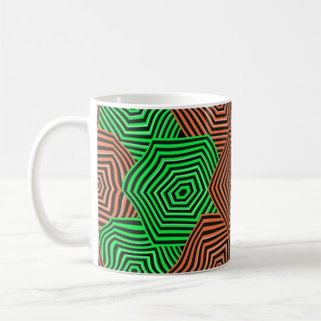 Farbkunstvolles Jugendstil-Muster  Kaffeetasse (Links)