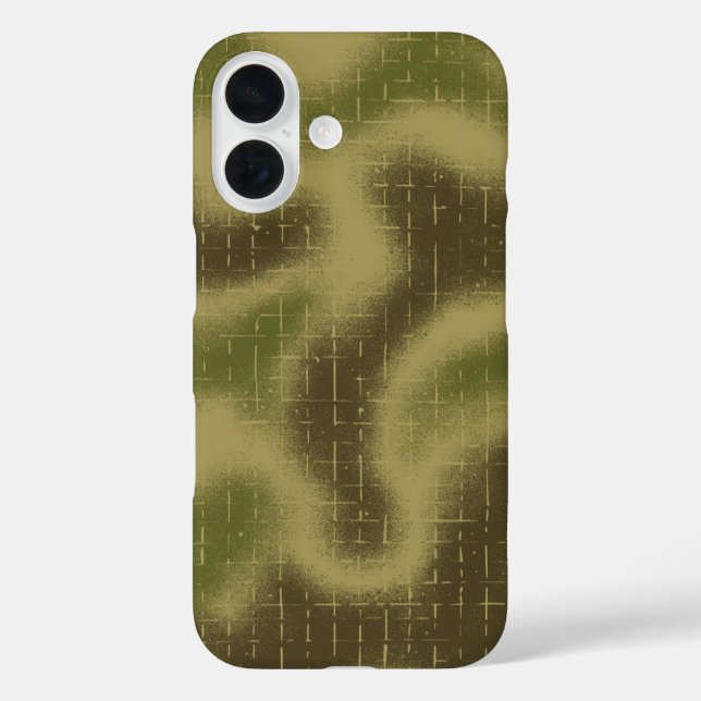 Farblackierte Tactical Camouflage Muster grün iPhone 16 Hülle (Rückseite)
