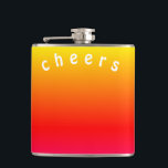 Farblasche mit Textkorrektur Flachmann<br><div class="desc">Schöne Sonnenuntergangsfarben-Flaschen mit Textkorrekturen - MIGNED Design - Benutzerdefinierter Text</div>