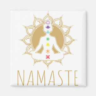 Farblich 7 Chakra Buddha Design - Mandala Lotus Om Magnet