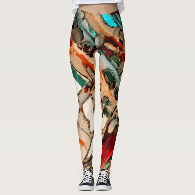 Farblich Abstrakt Leggings (Vorderseite)