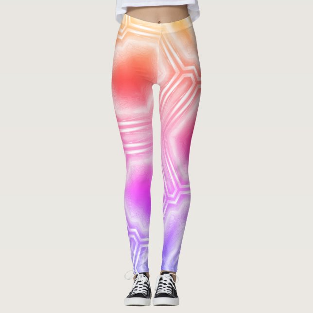 Farblich Abstrakt Leggings (Vorderseite)