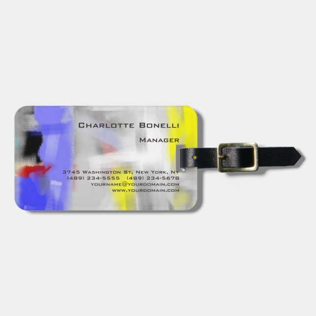 Farblich Abstrakt Modernes Minimalistisch Gepäckanhänger (Vorderseite horizontal)