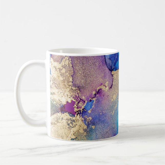 Farblich Abstrakt: Texturierte Ölgemälde. Kaffeetasse (Links)