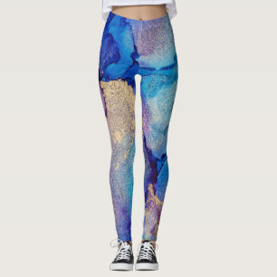 Farblich Abstrakt: Texturierte Ölgemälde. Leggings