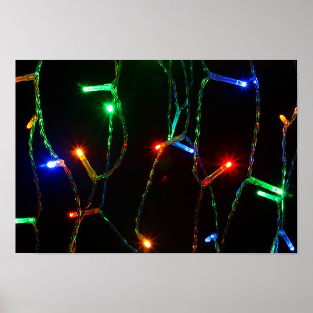 Farblich anpassbare Weihnachtsbeleuchtung Poster (Vorne)