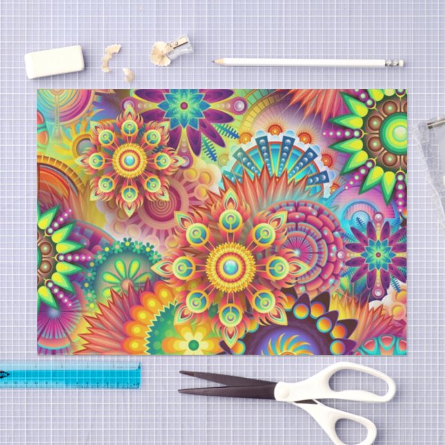 Farblich entworfenes Papiertaschentuch (Entkopuge) Seidenpapier (Handwerk)
