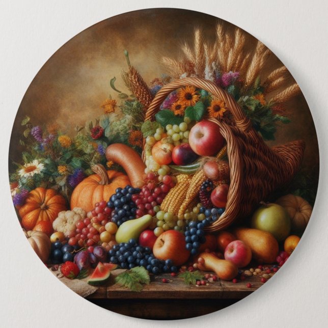 Farblich/Erntedank/Cornucopie/Fall Button (Vorderseite)