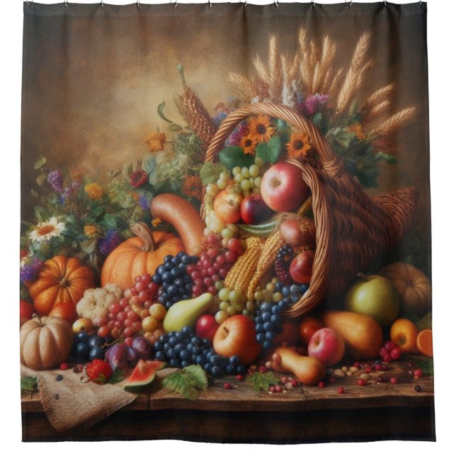 Farblich/Erntedank/Cornucopie/Fall Duschvorhang (Vorderseite)