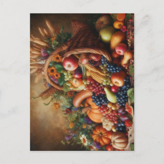 Farblich/Erntedank/Cornucopie/Fall Feiertagspostkarte