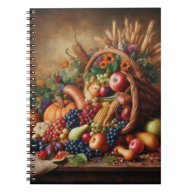 Farblich/Erntedank/Cornucopie/Fall Notizblock (Vorderseite)