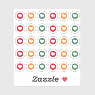 Farblich gekennzeichnete, soziale Ampel Aufkleber