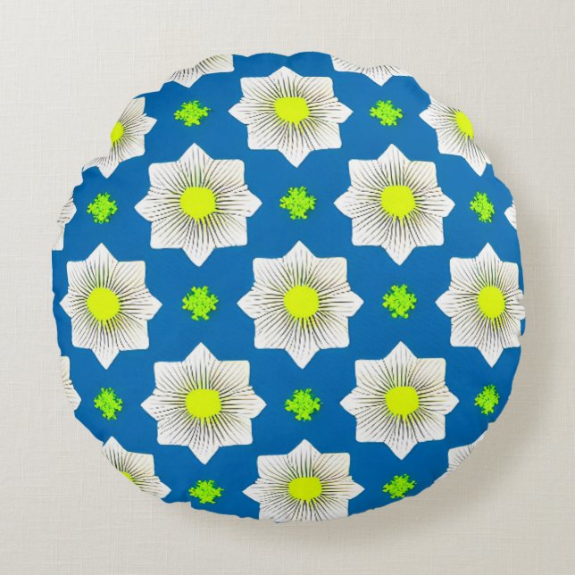 Farblich, geometrisch, cool, modern, trendig rundes kissen (Vorderseite)