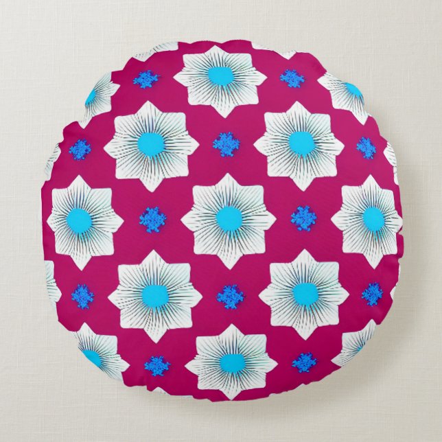 Farblich, geometrisch, cool, modern, trendig rundes kissen (Vorderseite)