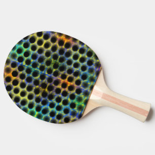 Farblich getragen mit schwarzen Polka-Punkten. Tischtennis Schläger