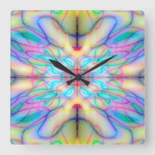 Farblich gezeichnet Muster Quadratische Wanduhr