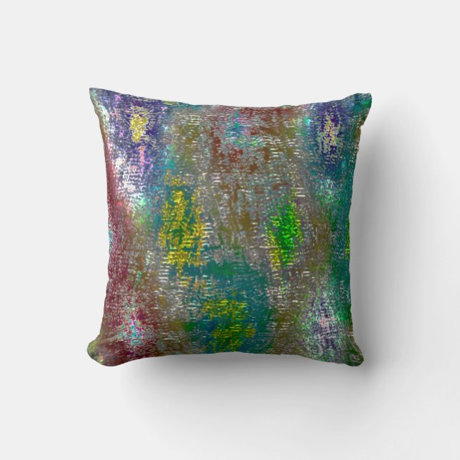 Farblich glänzend, glänzend, rustikaler Fleck Kissen (Vorderseite)