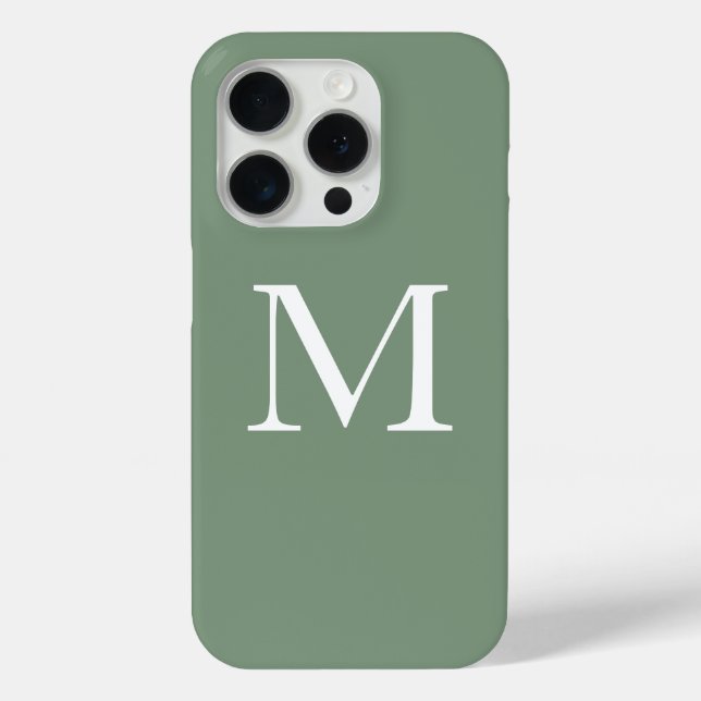 Farblich grüne Monogramme Weiße, einfache, benutze Case-Mate iPhone Hülle (Rückseite)