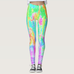 Farblich helle Farben Grün Türkis Rosa Orange Leggings