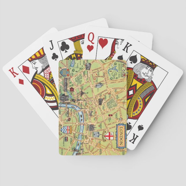 Farblich Illustrierte Karte der Londoner Spielkart Spielkarten (Rückseite)