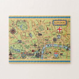 Farblich Illustrierte Karte von London England