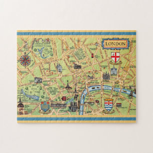 Farblich Illustrierte Karte von London England