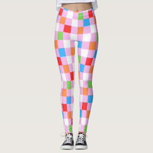 Farblich kariertes Muster Leggings