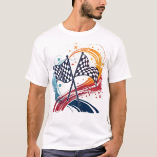 Farblich kontrollierte Flaggen und Flammen T-Shirt