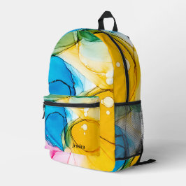 Farblich marmorierter Alkoholtink - individueller Bedruckter Rucksack