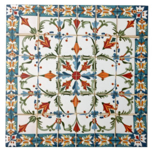 Farblich, marokkanisch, mosaik, fliese