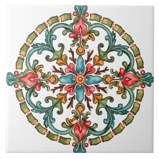 Farblich, marokkanisch, mosaik, fliese (Vorderseite)
