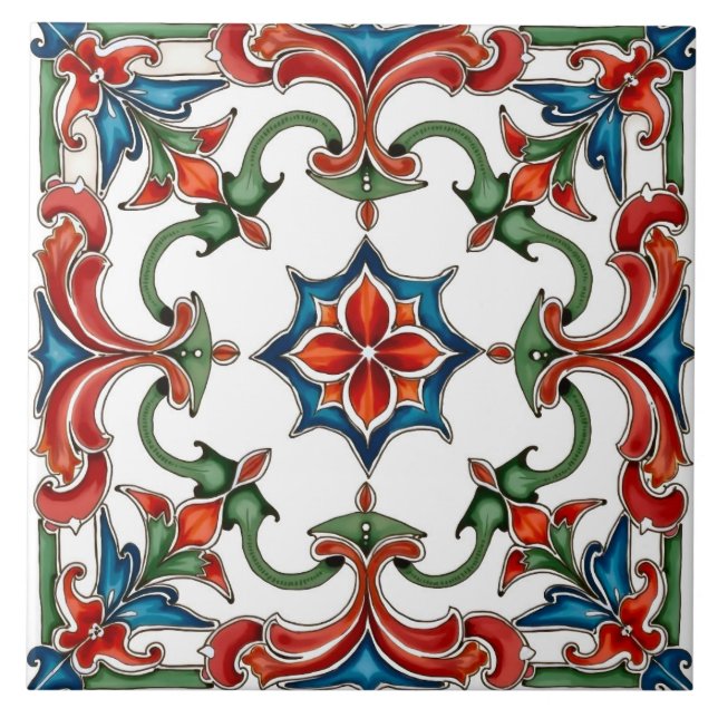 Farblich, mediterran, mosaik, fliese (Vorderseite)