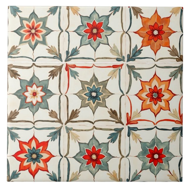 Farblich, mediterran, mosaik, fliese (Vorderseite)