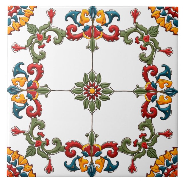 Farblich, mediterran, mosaik, fliese (Vorderseite)