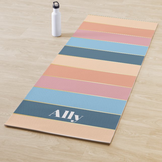 Farblich Peach Personalisierte Farbstreifen Yogamatte (Beispiel)