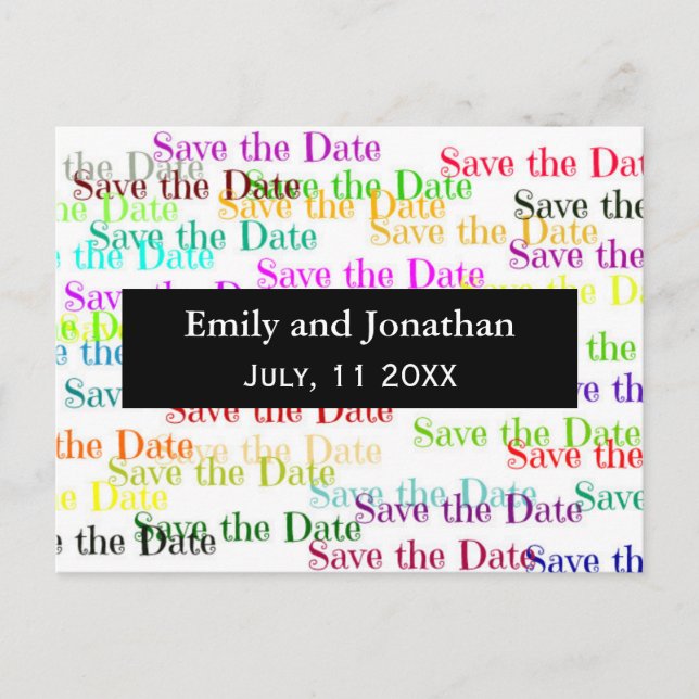 Farblich "Save the Date" mit Foto - Postkarte (Vorderseite)