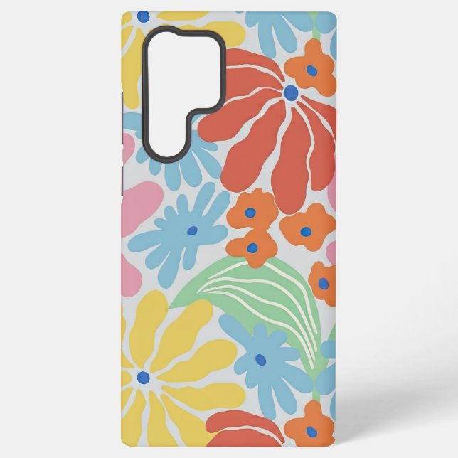 Farblich und hell Abstrakte Blume Samsung Galaxy Hülle (Rückseite)