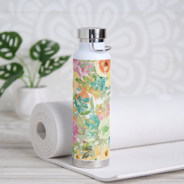 Farblich und hübsch floralfarben trinkflasche (Yoga)