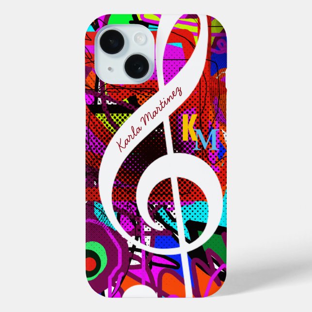 Farblich und kundenspezifisch klav musikalisch Case-Mate iPhone hülle (Rückseite)