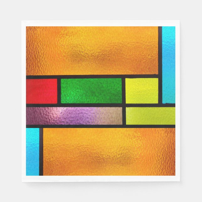 Farblich verklebtes Glas Serviette (Vorderseite)