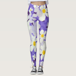 Farblich Vintag: Muster nahtloser Blume Leggings
