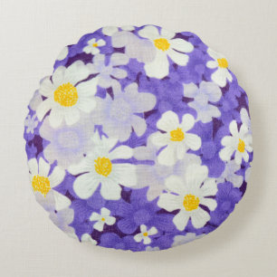 Farblich Vintag: Muster nahtloser Blume Rundes Kissen