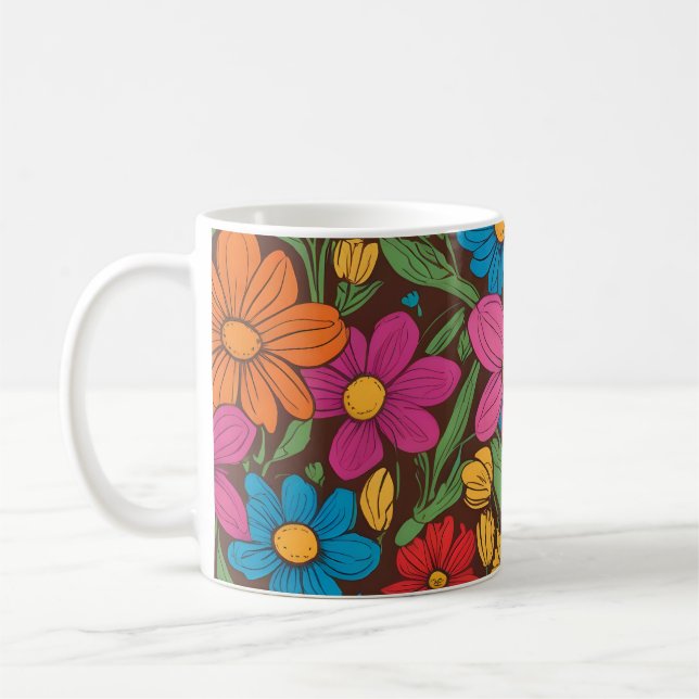Farbliche Blume Kaffeetasse (Links)