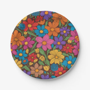 Farbliche Blume Pappteller