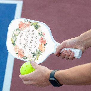 Farbliche Hochzeitsblüte Pickleball Schläger