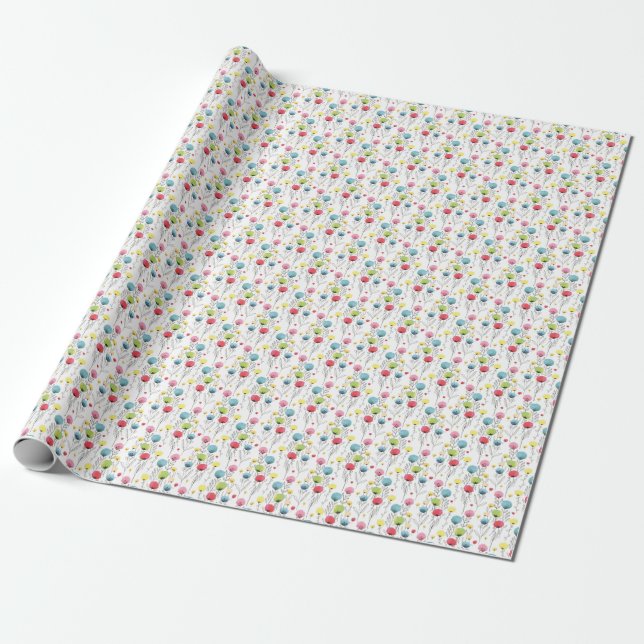 Farbliche, lustige, kreisförmige Designelemente Geschenkpapier (Ungerollt)